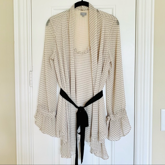 Anthropologie Tops - HOSS INTROPIA (ANTHROPOLOGIE) Cream w/ black polka dots Chiffon 2-Layer Blouse